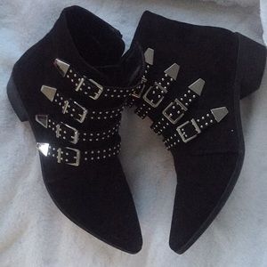 Express studded buckle booties